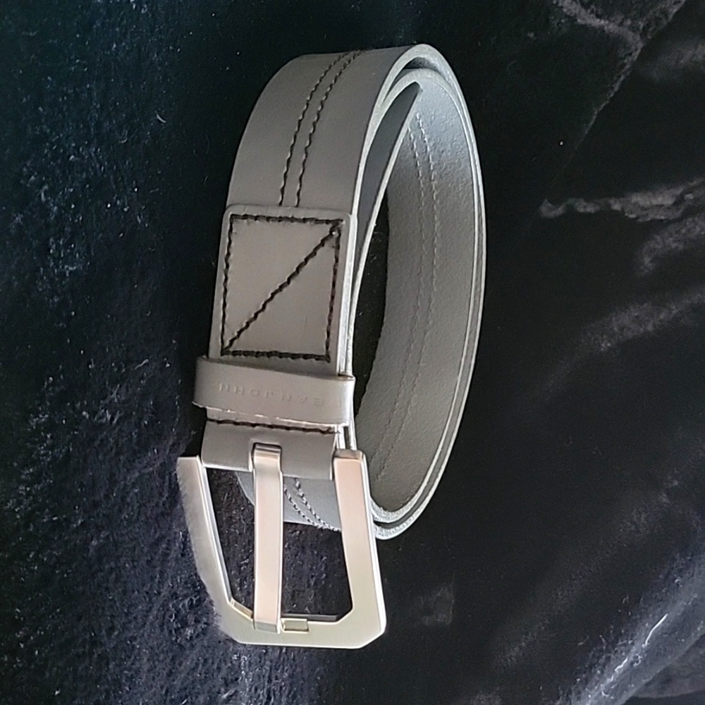 Sean John Grey Leather Belt